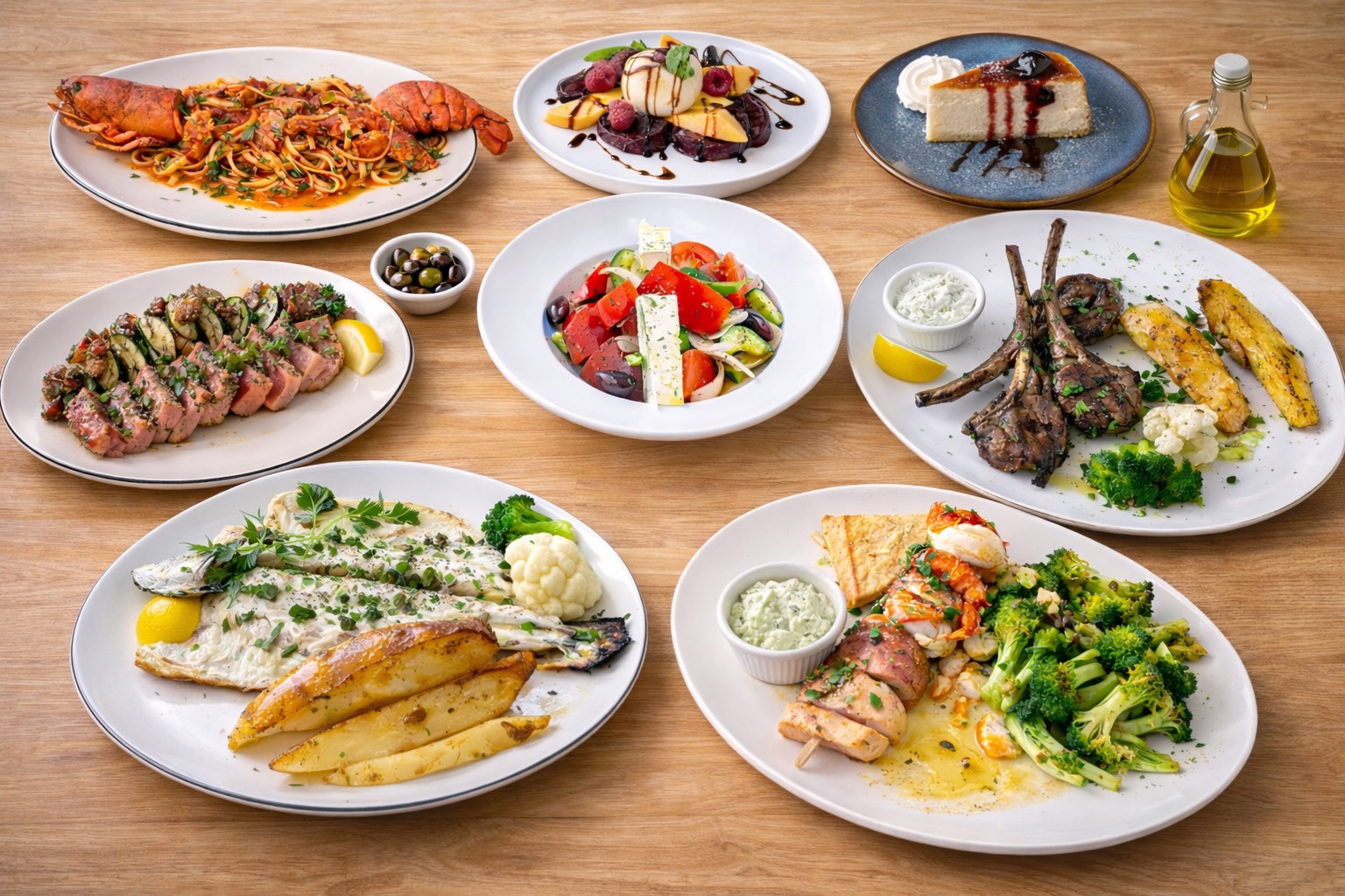 A selection of Blue Waters Mediterranean dishes