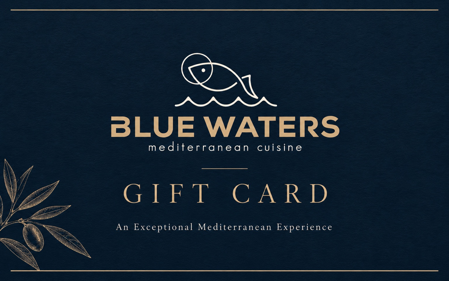 Blue Waters Mediterranean Cuisine gift card