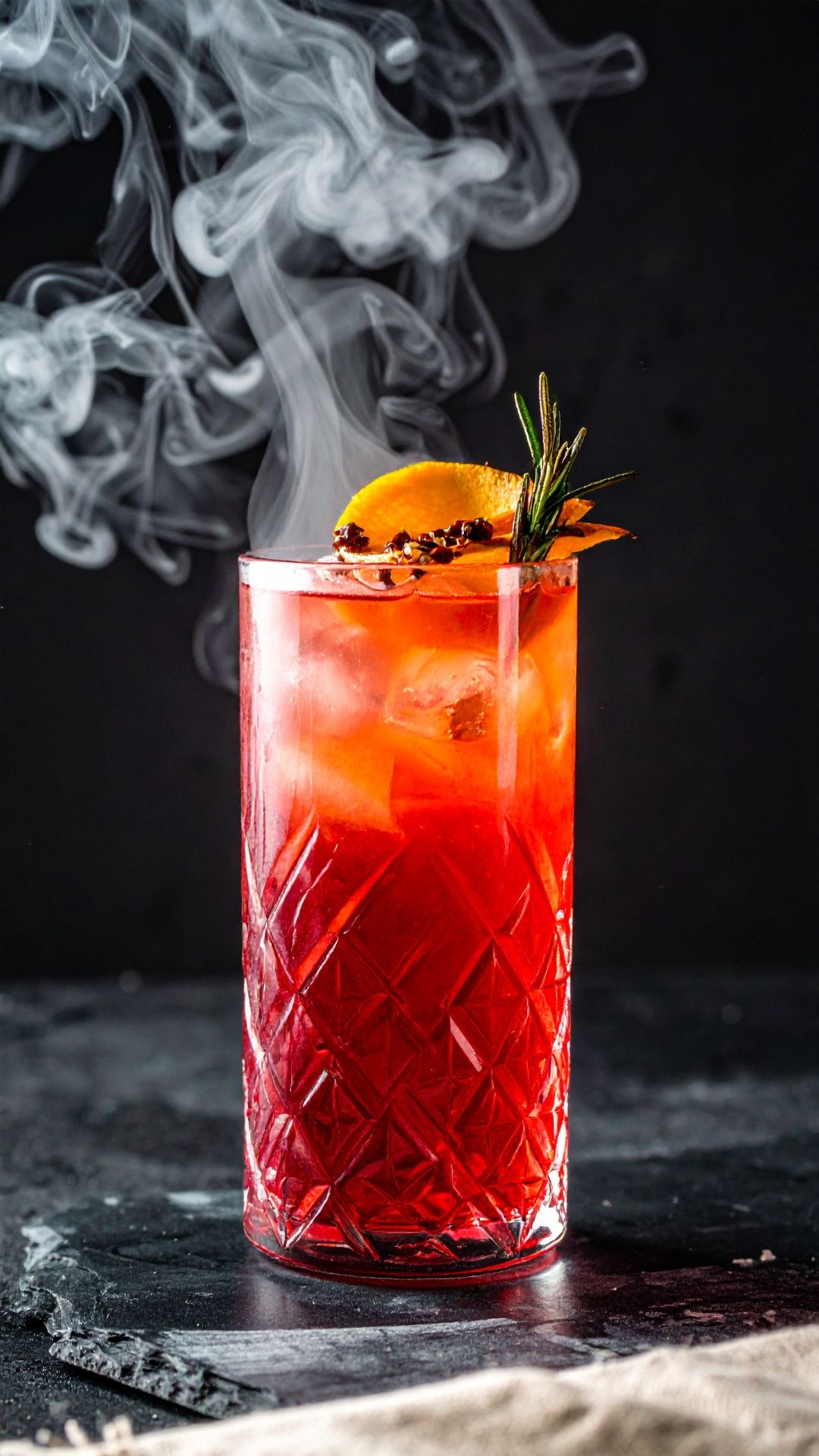 A vibrant red cocktail at Blue Waters